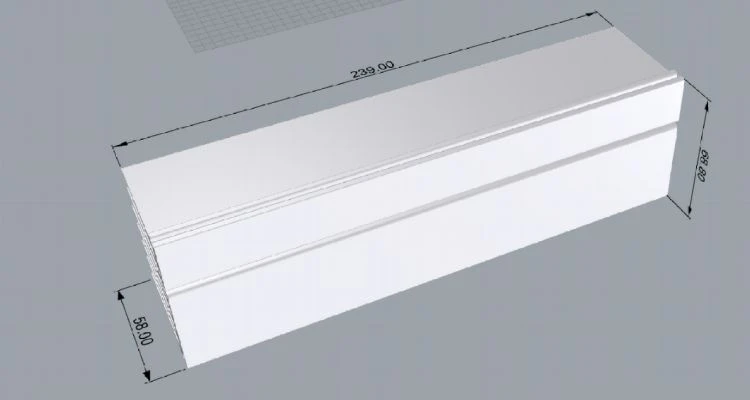 Aluminum Heat Sink Profile 3d drawing